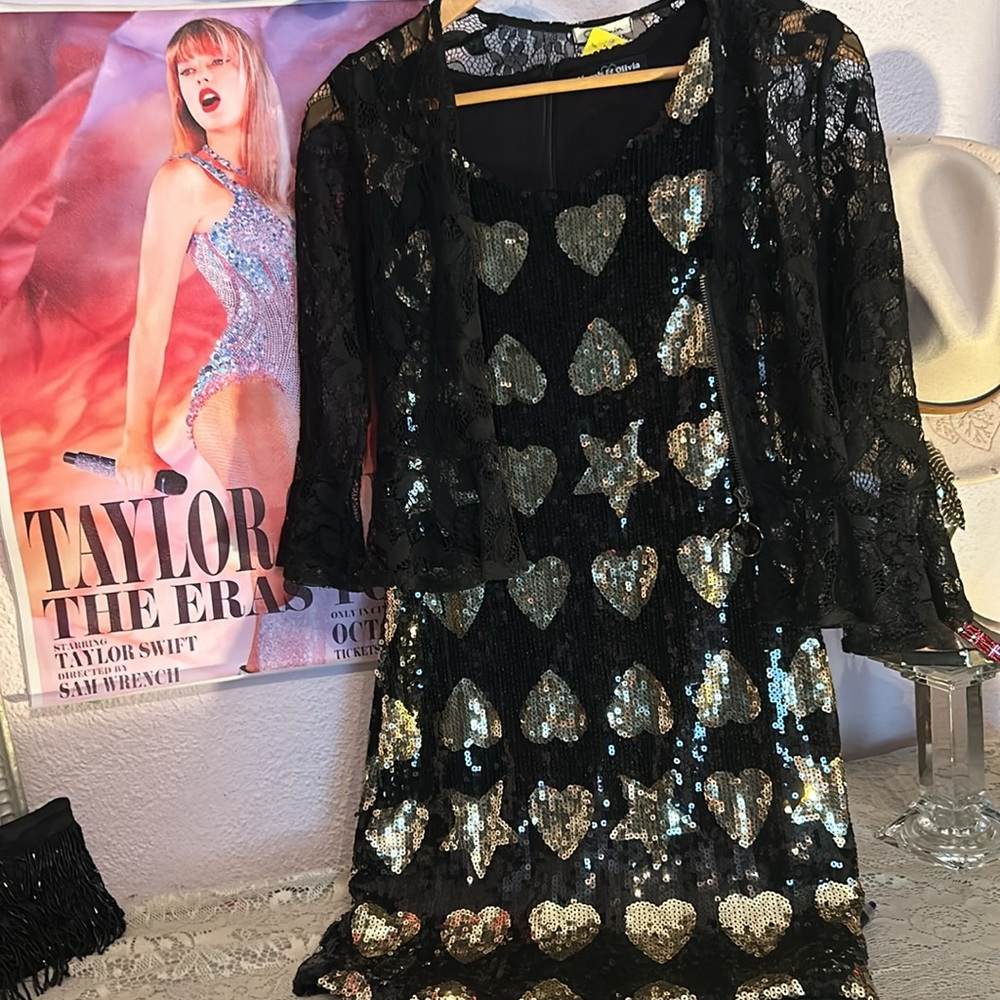 heart and star sequin dress